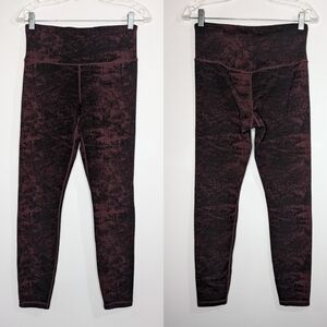 Athleta Maroon and Black Patterned Leggings